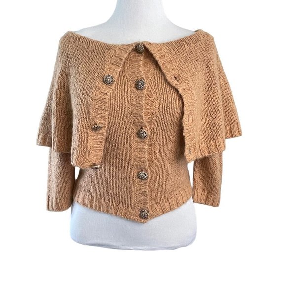 Anthropologie Sweaters - ANTHROPOLGIE Monogram HWA Silk Mohair Blend Convertible Cardigan Sweater S